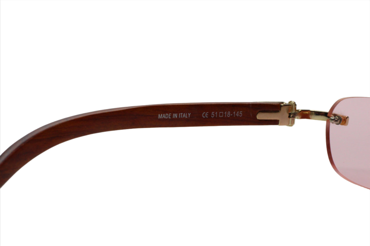 Porta Romana 1950 GOLD & WOOD Vintage Rimless Luxury Italy Sunglasses -Wo Optical Frames ABC Optical sunglasses