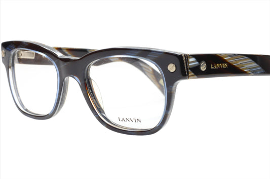 Lanvin VLN531 J49 Blue Brown Horn Designer Italy Eyeglasses -Ma Optical Frames ABC Optical Eyeglasses