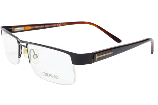 Tom Ford TF5112 002 Black Groove Brown Luxury Italy Eyeglasses -Ma Optical Frames ABC Optical Eyeglasses