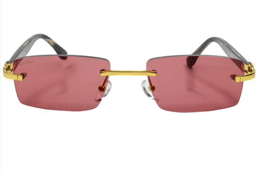 Myriad Eyewear ME00516 Gold & Black Swirl Design Luxury Sunglasses -Ma 55-18-145 Gold Rimless Optical Frames ABC Optical sunglasses