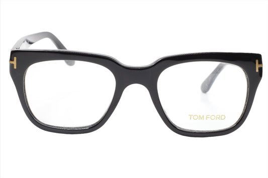 Tom Ford TF5216 001 Glossy Black Gold Luxury Italy Eyeglasses 48mm -Ma 48-19-145 Black Acetate Optical Frames ABC Optical Eyeglasses