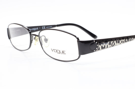 Vogue VO3745-B 352 Black/Silver Chip Style Paint Designer Eyeglasses -Wo Optical Frames ABC Optical Eyeglasses