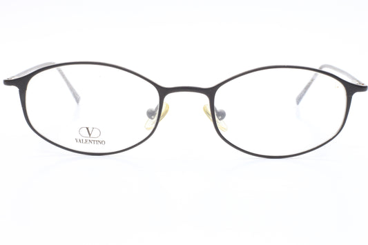 Valentino VA1096 Matte Black Silver Metal Frame Made Italy Designer Eyeglasses -Wo 50-19-140 Black Metal Optical Frames ABC Optical Eyeglasses