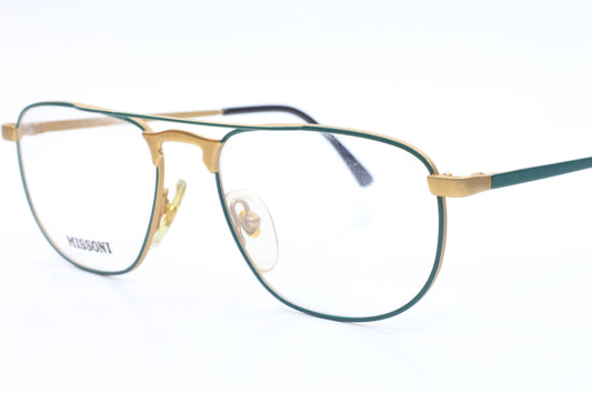 Missoni M.833 24U Green/Gold Aviator Full Rim Frames Eyeglasses -Ma Optical Frames ABC Optical Eyeglasses