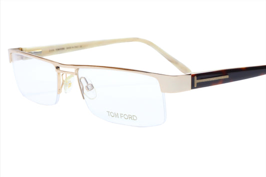 Tom Ford TF5112 028 Gold Groove Brown Luxury Italy Eyeglasses -Ma Optical Frames ABC Optical Eyeglasses