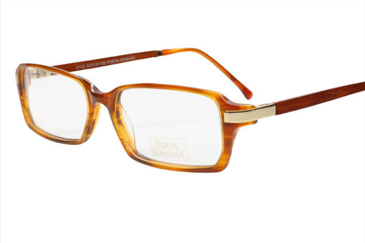 Porta Romana NEOS161 C.a501 A102 Havana Brown Wood Italy Eyeglasses -Ma Optical Frames ABC Optical Eyeglasses