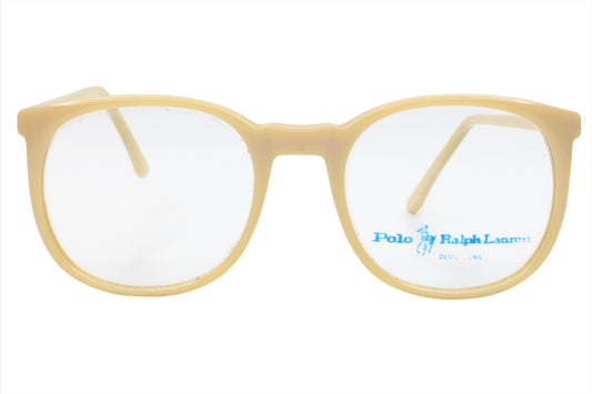 Polo Ralph Lauren 25 FLEX Beige Vintage Luxury Italy Eyeglasses -Ma 51-20 140 Beige Off-White Acetate Optical Frames ABC Optical Eyeglasses
