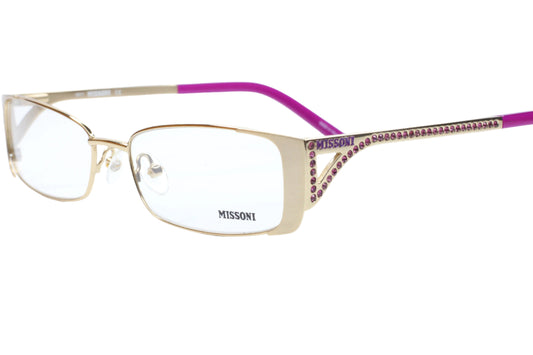 Missoni MI17101 Gold Purple Metal Sparkles Designer Italy Eyeglasses -Wo Optical Frames ABC Optical Eyeglasses