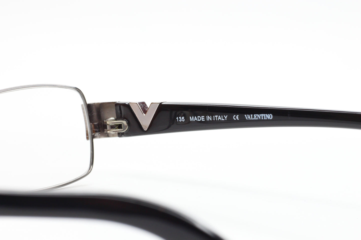 Valentino V2102R 060 Silver Glossy Black Italy Luxury Eyeglasses -Wo Optical Frames ABC Optical Eyeglasses