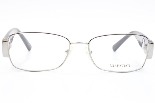 Valentino V2104R 033 Silver Glossy Black Rhinestone Italy Eyeglasses -Wo 53-16-130 Black Metal Optical Frames ABC Optical Eyeglasses