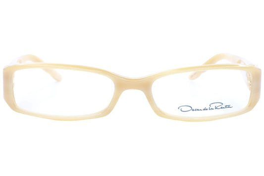 Oscar De La Renta ODLR371 275 Cream Horn Acetate Sparkly Temples Eyeglasses -Ma 52-17-135 Cream Horn Acetate Optical Frames ABC Optical Eyeglasses
