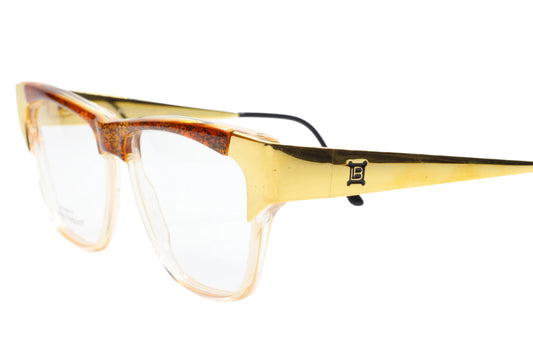 Laura Biagiotti V94 45V Gold Havana Brown Vintage Italian Eyeglasses -Wo Optical Frames ABC Optical Eyeglasses