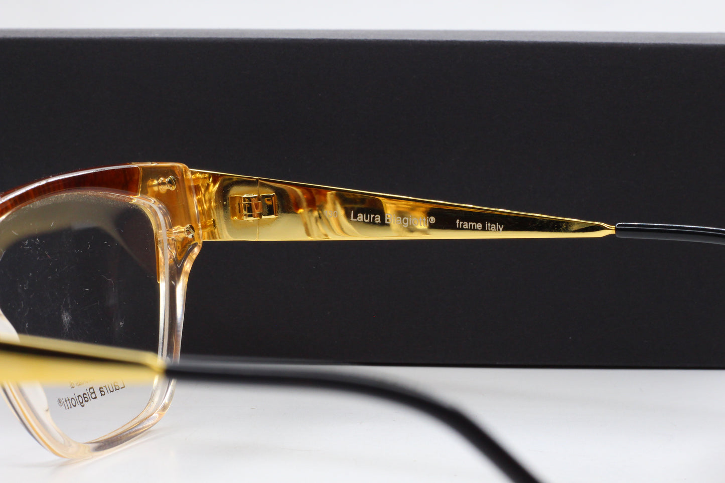 Laura Biagiotti V94 45V Gold Havana Brown Vintage Italian Eyeglasses -Wo Optical Frames ABC Optical Eyeglasses