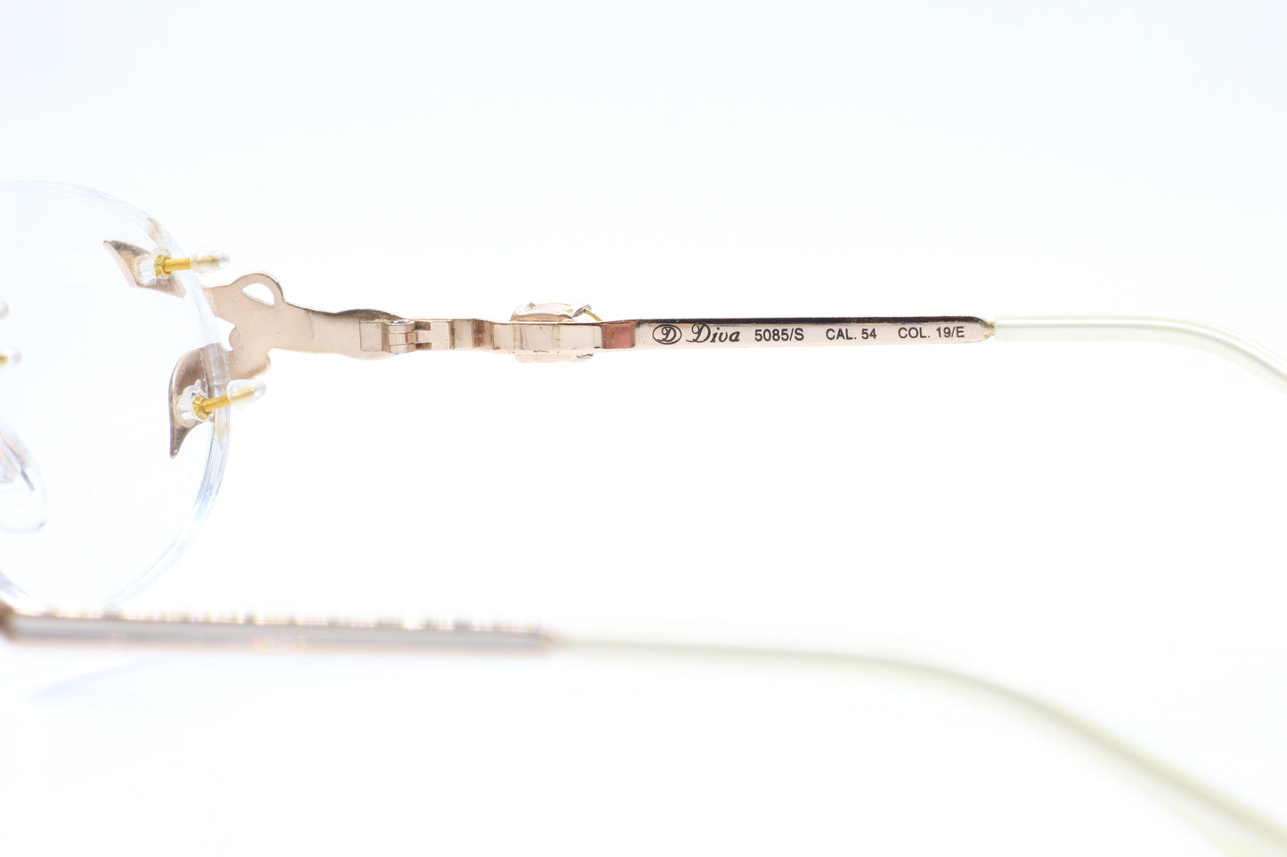 Diva 5085S Gold & Silver Vintage 90s Unique Rhinestones Italy Rimless Eyeglasses -Wo Optical Frames ABC Optical Eyeglasses