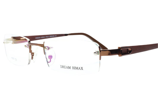 Dream Himax H305 Bronze Rimless Metal Luxury Italy Eyeglasses -Ma Optical Frames ABC Optical Eyeglasses