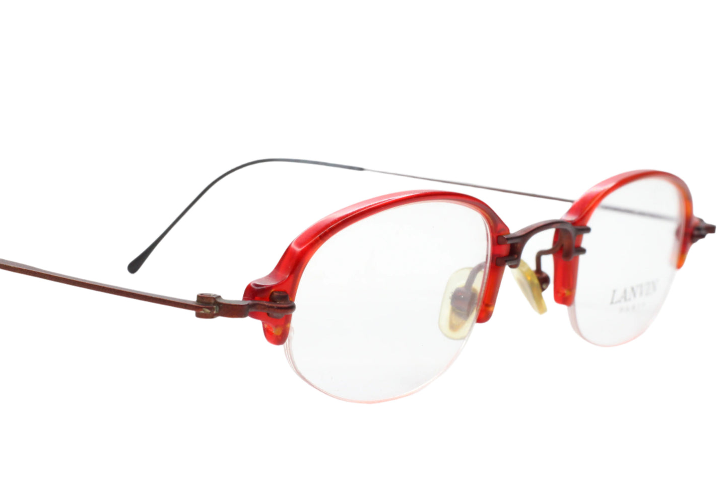 Lanvin 1281 004 Red Unisex Rectangle Semi Rimless France Eyeglasses -Ma Optical Lenses ABC Optical Eyeglasses