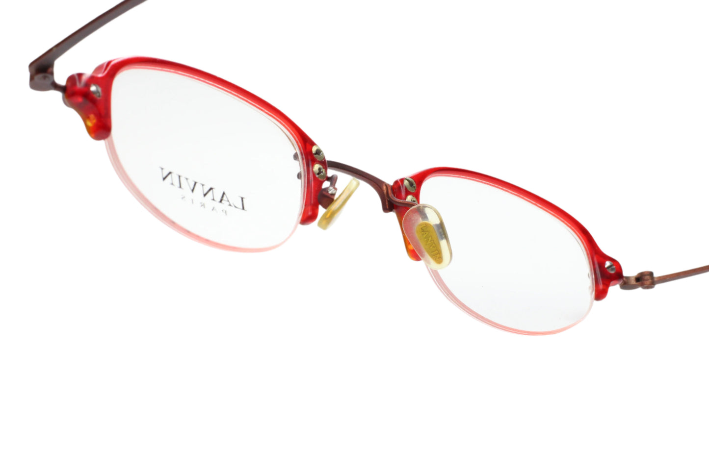 Lanvin 1281 004 Red Unisex Rectangle Semi Rimless France Eyeglasses -Ma Optical Lenses ABC Optical Eyeglasses