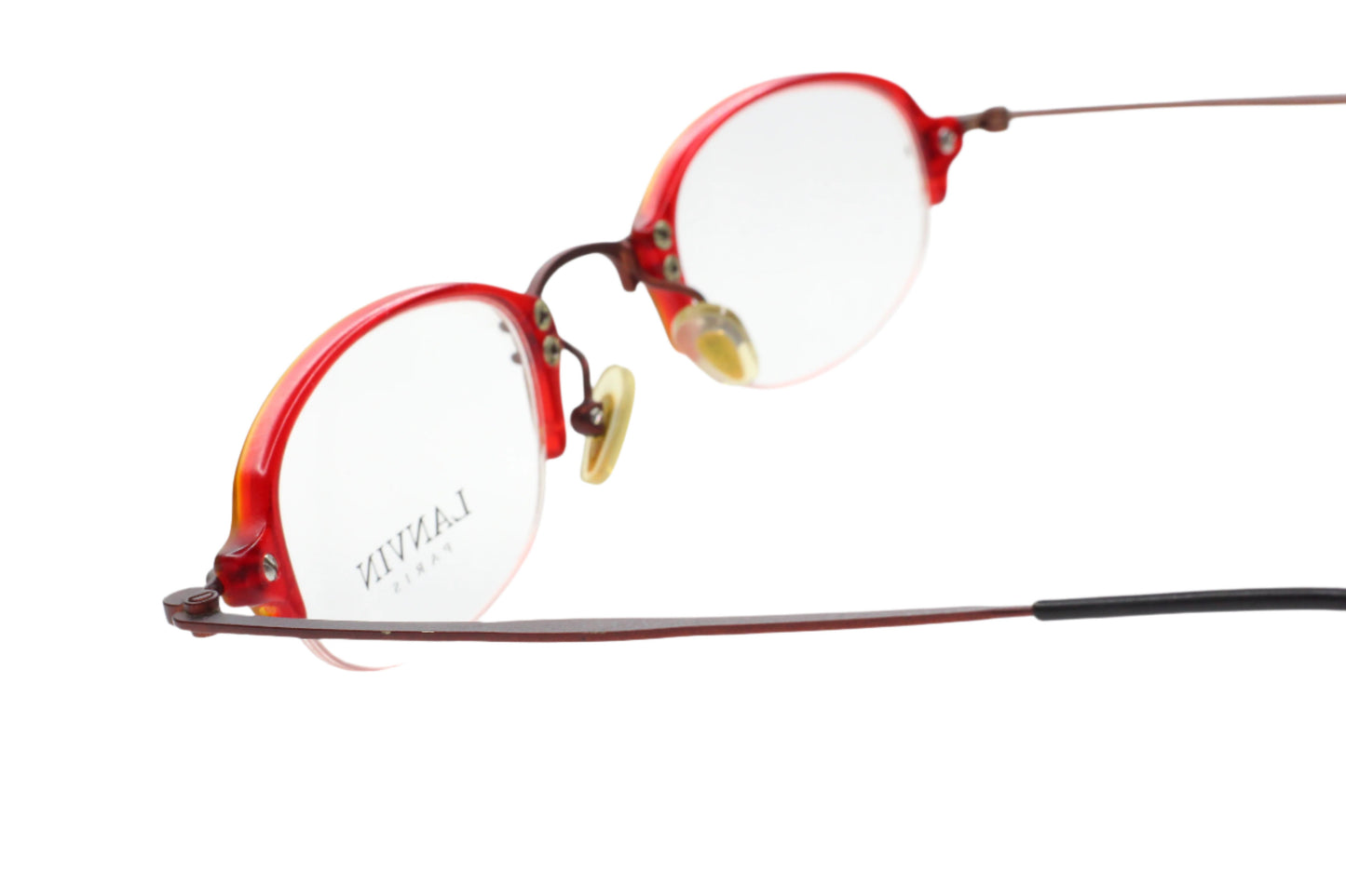 Lanvin 1281 004 Red Unisex Rectangle Semi Rimless France Eyeglasses -Ma Optical Lenses ABC Optical Eyeglasses