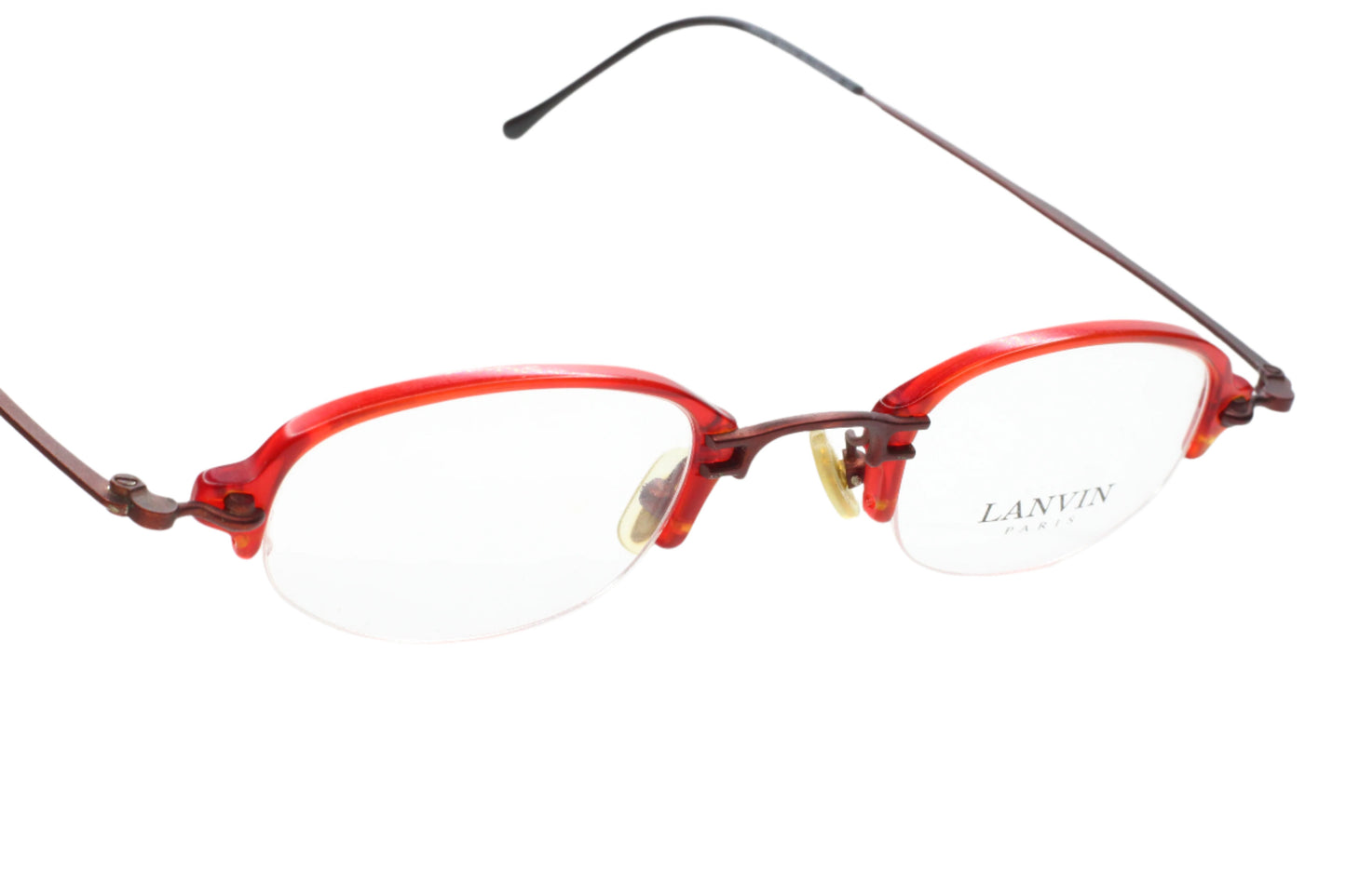 Lanvin 1281 004 Red Unisex Rectangle Semi Rimless France Eyeglasses -Ma Optical Lenses ABC Optical Eyeglasses