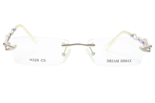 Dream Himax H329 Silver Rhinestones Rimless Luxury Italy Eyeglasses -Wo 51-16-135 Gold Rimless Optical Frames ABC Optical Eyeglasses