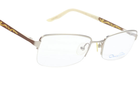 Oscar De La Renta OSL356 040 Silver Half Rim Designer Eyeglasses -Ma Optical Frames ABC Optical Eyeglasses
