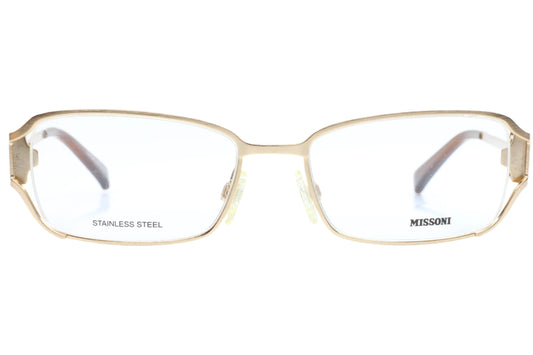 Missoni MI201-02 S57 Gold Stainless Steel Designer Italy Eyeglasses -Wo 52-17-130 Gold Metal Optical Frames ABC Optical Eyeglasses