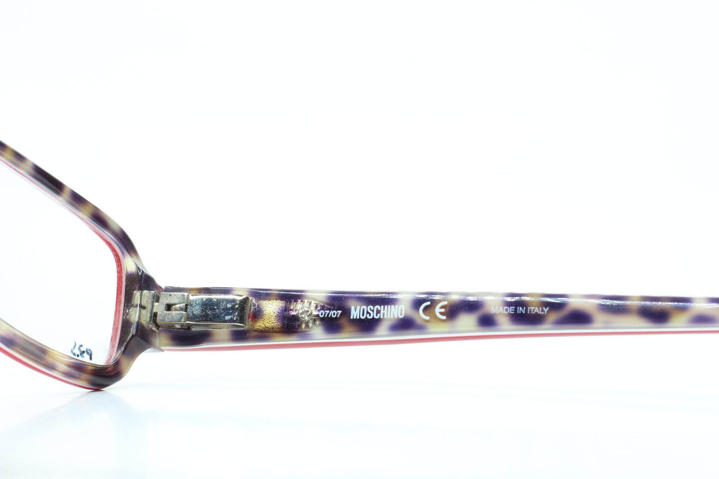 Moschino MO02002 Red Silver Hearts Acetate Designer Italy Eyeglasses -Wo Optical Frames ABC Optical Eyeglasses