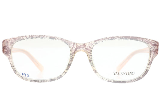 Valentino V2629 610 Brown Snake Skin Clear Luxury Italy Eyeglasses -Wo 51-17-130 Brown Snake Skin Acetate Optical Frames ABC Optical Eyeglasses