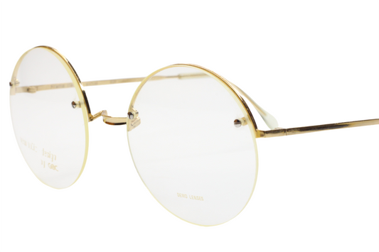 New Optic Design Mod. 3456 Gold Semi Rimless Italy Unisex Eyeglasses -Ma Optical Frames ABC Optical Eyeglasses