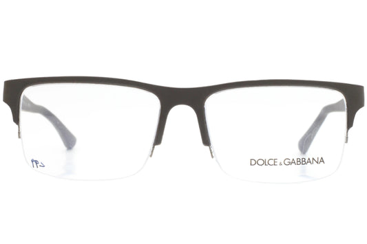 Dolce & Gabbana DG1236 1181 Rubber Gray Half-Rim Designer Italy Eyeglasses 54-16-140 Rubber Gray Rubber Optical Frames ABC Optical Eyeglasses