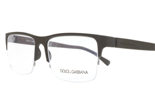 Dolce & Gabbana DG1236 1181 Rubber Gray Half-Rim Designer Italy Eyeglasses Optical Frames ABC Optical Eyeglasses
