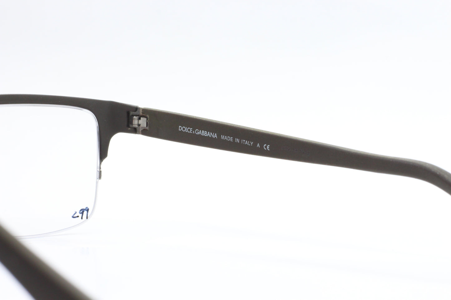 Dolce & Gabbana DG1236 1181 Rubber Gray Half-Rim Designer Italy Eyeglasses Optical Frames ABC Optical Eyeglasses