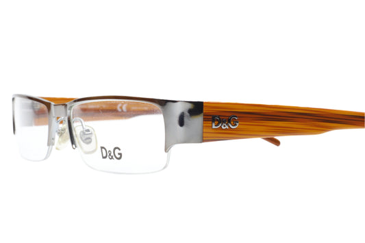 Dolce & Gabbana DG5017 018 Silver Brown Luxury Italy Eyeglasses Optical Frames ABC Optical Eyeglasses