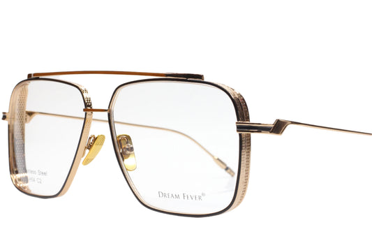 Dream Fever H54 Gold Stainless Steel Luxury Italy Eyeglasses -Ma Optical Frames ABC OPTICAL Eyeglasses