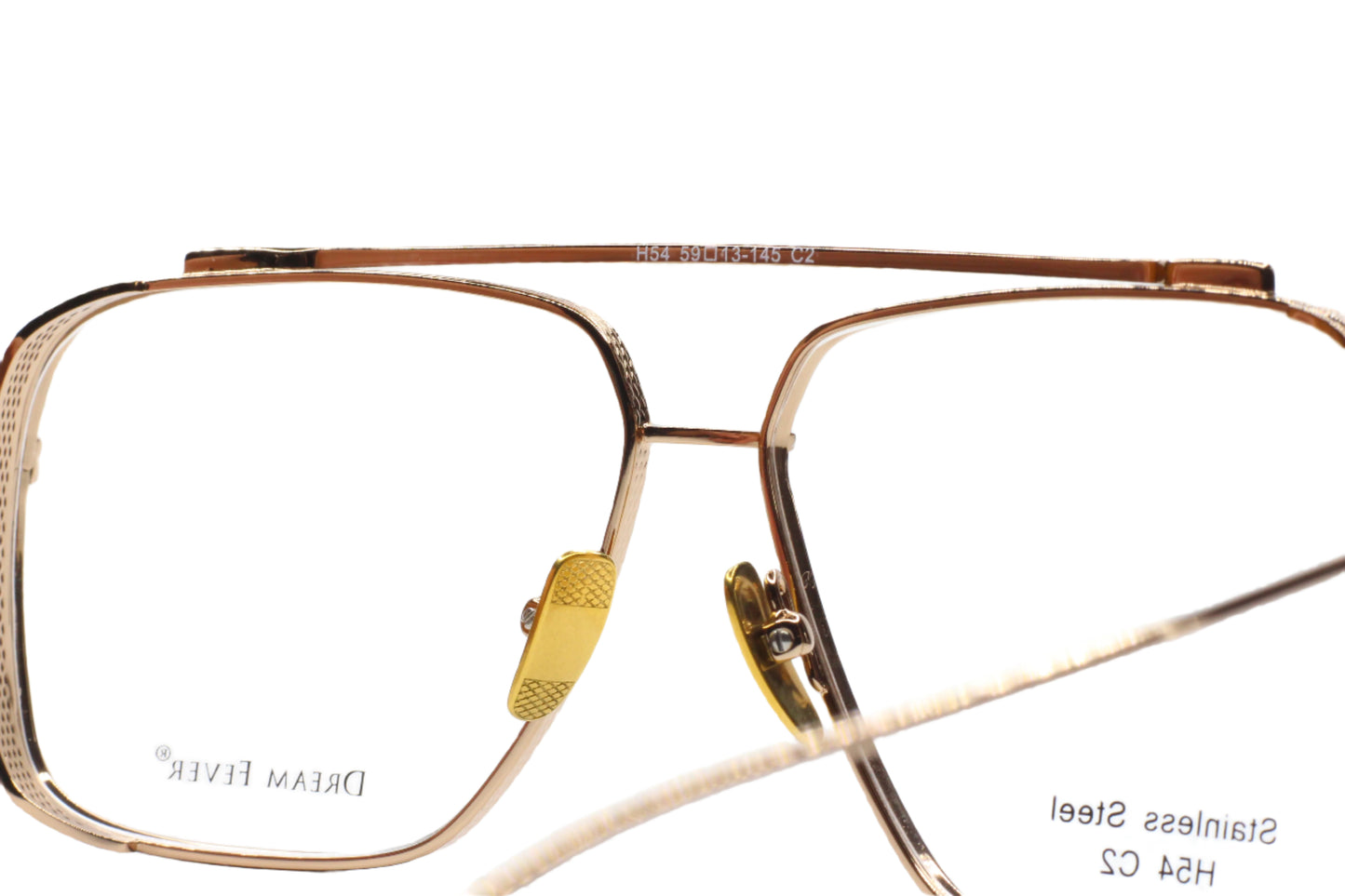 Dream Fever H54 Gold Stainless Steel Luxury Italy Eyeglasses -Ma Optical Frames ABC OPTICAL Eyeglasses