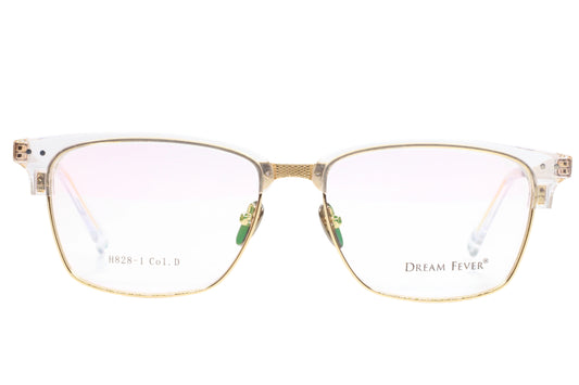 Dream Fever H828 Crystal Clear Gold Luxury Italy Eyeglasses -Ma 58-17-145 Crystal Gold Metal Optical Frames ABC OPTICAL Eyeglasses