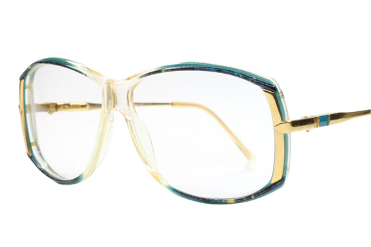 Safilo Emozioni 337 Clear Blue Gold Designer Italy Eyeglasses -Wo Optical Frames ABC Optical Eyeglasses