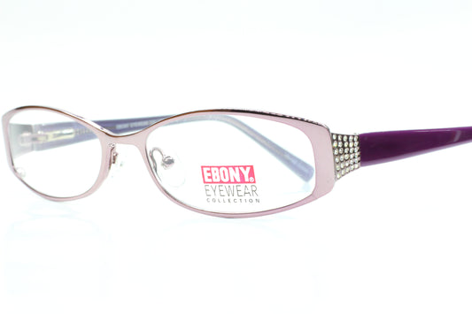 Ebony Eyewear Collection EEC3 Purple Rhinestones Luxury Eyeglasses -Wo Optical Frames ABC Optical Eyeglasses