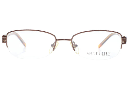 Anne Klein AK9091 508 Bronze Brown Tortoise Luxury Eyeglasses -Wo 48-16-135 Havana Tortoise Semi-Rimless Optical Frames ABC Optical Eyeglasses