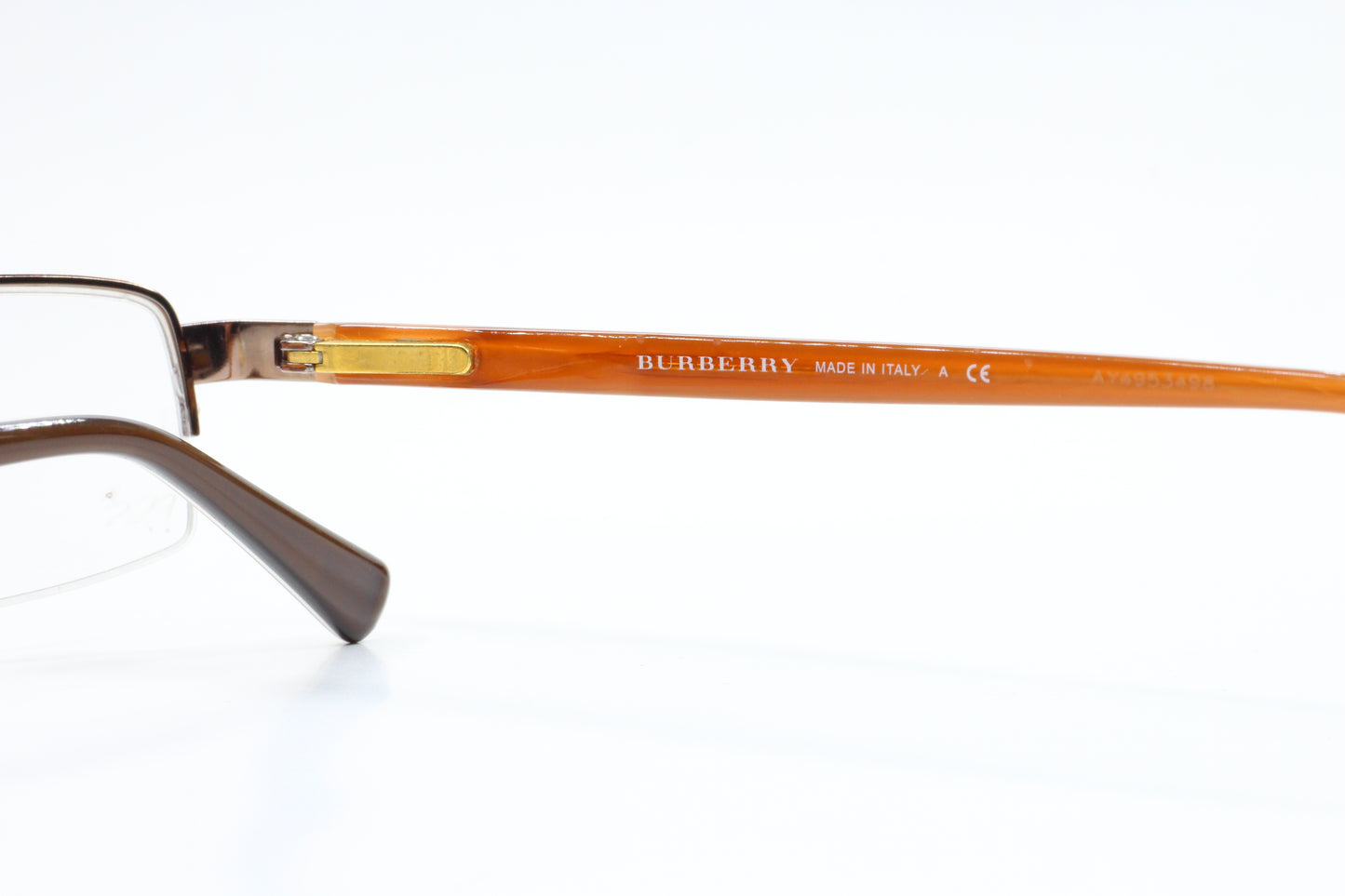 Burberry B1012 1016 Bronze Orange Semi Rimless Luxury Italy Eyeglasses Optical Frames ABC Optical Eyeglasses