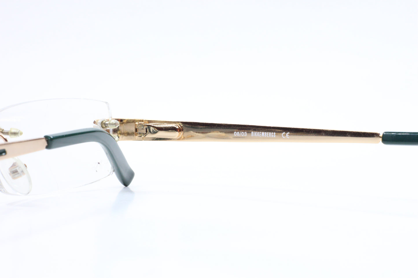 Bikkembergs BK08704 Gold Dark Green Rimless Luxury Italy Eyeglasses Optical Frames ABC Optical Eyeglasses
