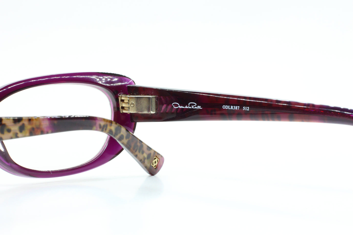 Oscar De La Renta ODLR387 512 Purple Cheetah Acetate Designer Eyeglasses -Wo Optical Frames ABC Optical Eyeglasses