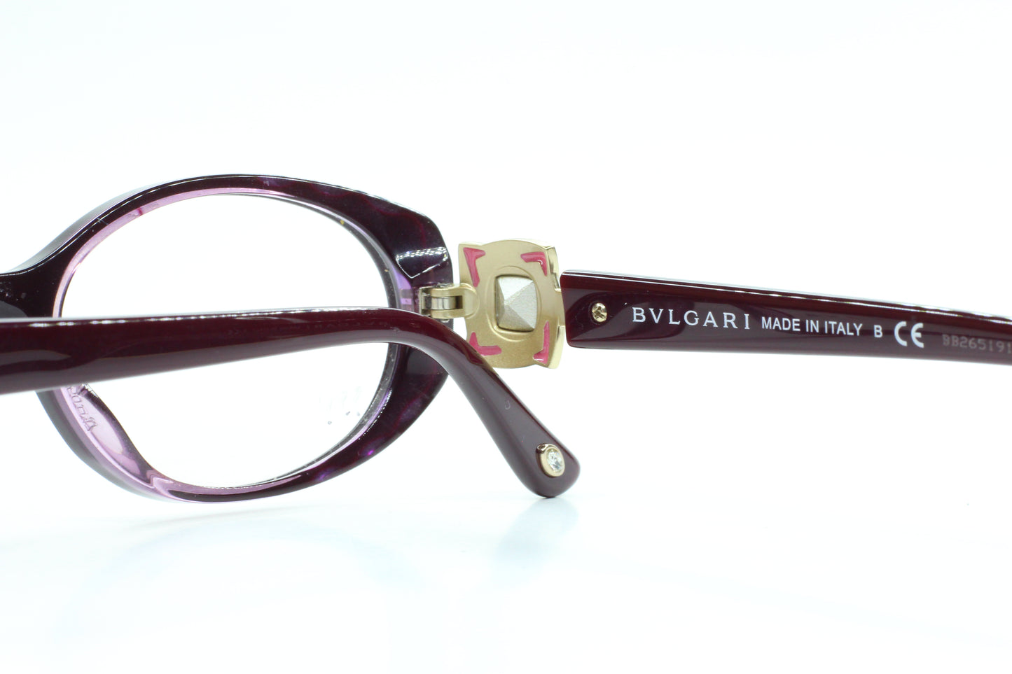 Bvlgari BV4054B 5112 Burgundy Purple Crystal Luxury Italy Eyeglasses -Wo Optical Frames ABC Optical Eyeglasses