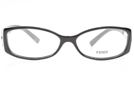 Fendi F737 001 Slim Black Acetate Designer Luxury Italy Eyeglasses 52-14-135 Black Acetate Optical Frames ABC Optical Eyeglasses