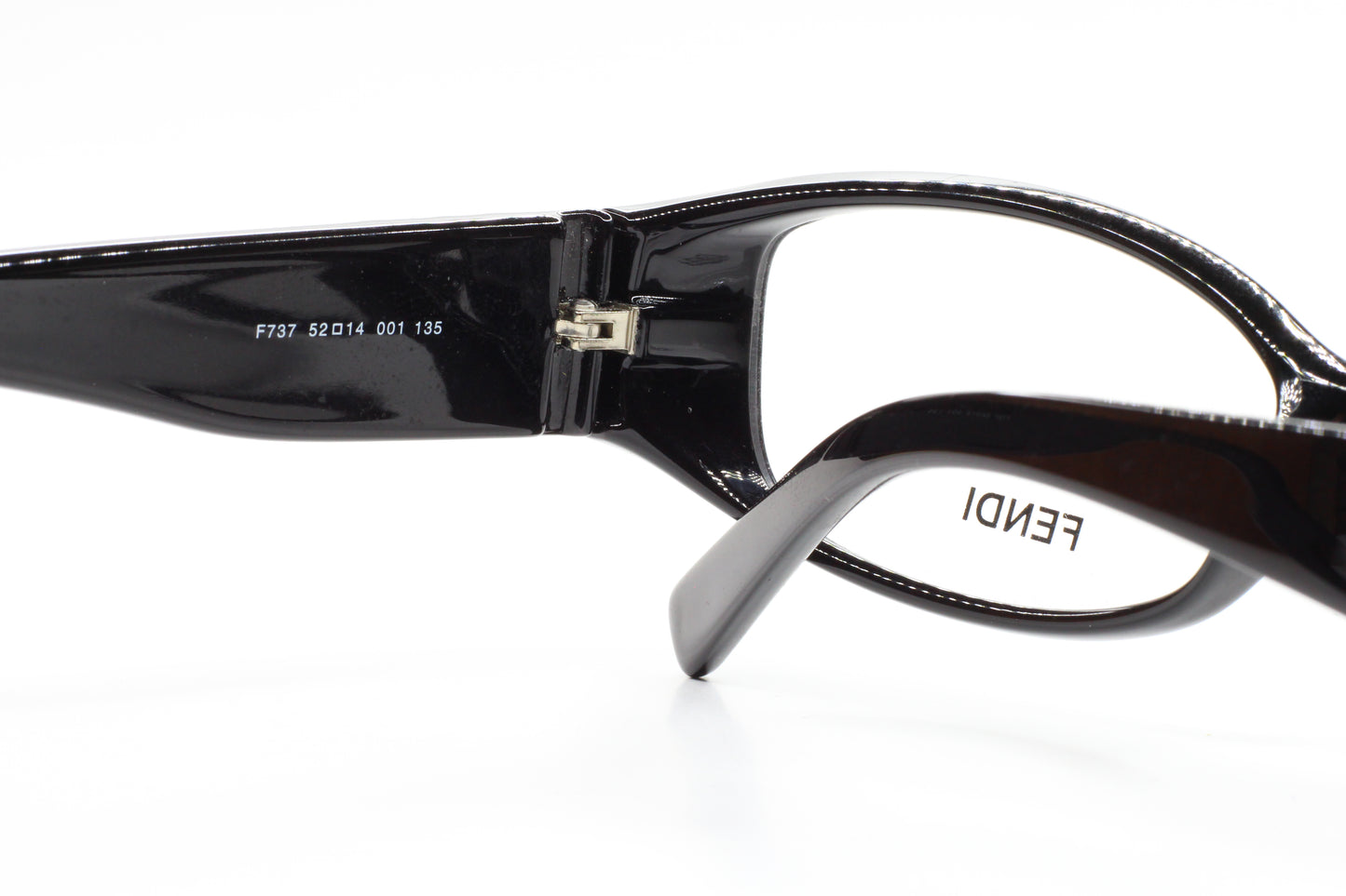 Fendi F737 001 Slim Black Acetate Designer Luxury Italy Eyeglasses Optical Frames ABC Optical Eyeglasses