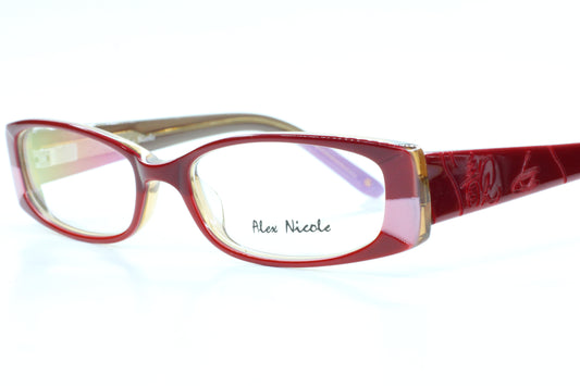 Alex Nicole Pretty Woman Red Acetate Designer Eyeglasses -Wo Optical Frames ABC Optical Eyeglasses