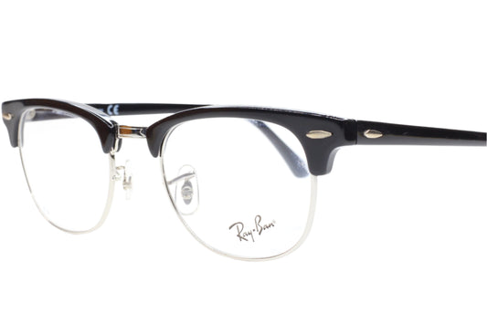 Ray-Ban RB5154 2000 Black Silver Clubmaster Metal Designer Italy Eyeglasses Optical Frames ABC Optical Eyeglasses