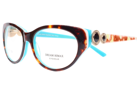 Dream Himax H27 Havana Brown Turquoise Designer Italy Eyeglasses -Wo Optical Frames ABC Optical Eyeglasses
