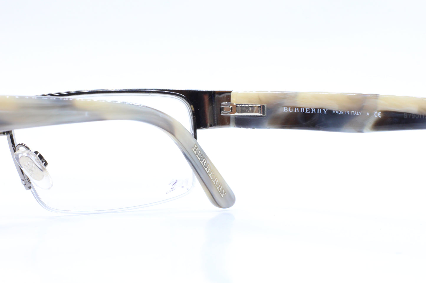 Burberry B1110 1003 Silver Brown Semi-Rimless Luxury Italy Eyeglasses -Wo Optical Frames ABC Optical Eyeglasses