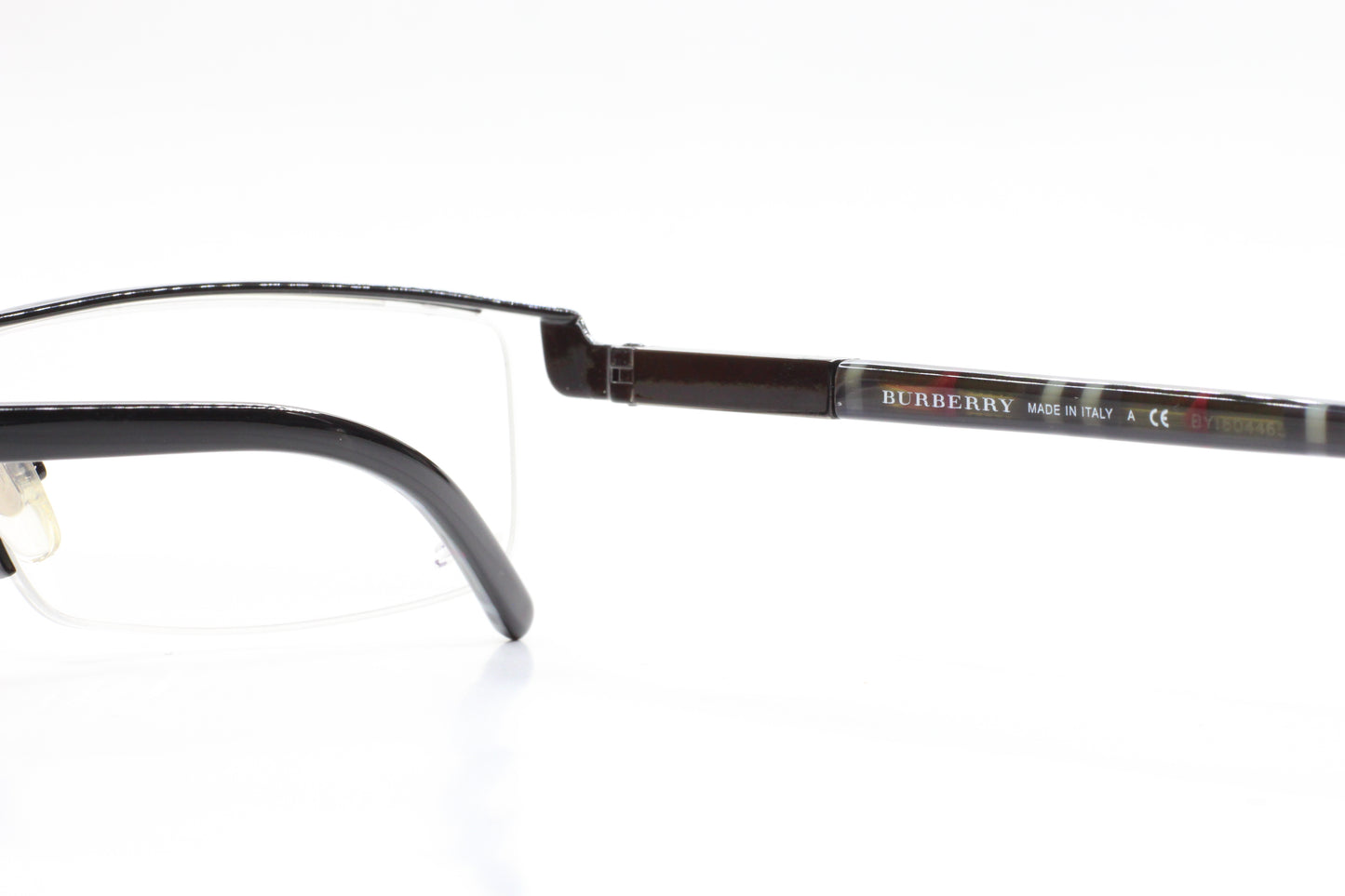 Burberry B1120 1051 Black Silver Semi-Rimless Luxury Italy Eyeglasses -Ma Optical Frames ABC Optical Eyeglasses